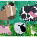 Cute Farm Animals Hanging Out in the Green Fields by Carla Daly
