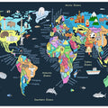 Educational Illustrated Map of the World for Kids