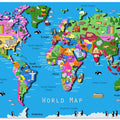 Illustrated World Map with Countries and Continents by Carla Daly