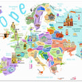 Illustrated Map of Europe by Map Illustrator Carla Daly
