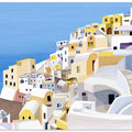 Santorini, Greece Cliff View by Artist Carla Daly