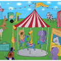 Welcome to the Carousel with Funny Animals by Artist Carla Daly