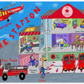 Firemen and the Fire Station by Artist Carla Daly