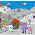 Funny Animals Enjoying the Ski Slopes by Illustrator Carla Daly