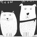 Meow Woof! Funny Cat and Dog Illustration by Artist Carla Daly