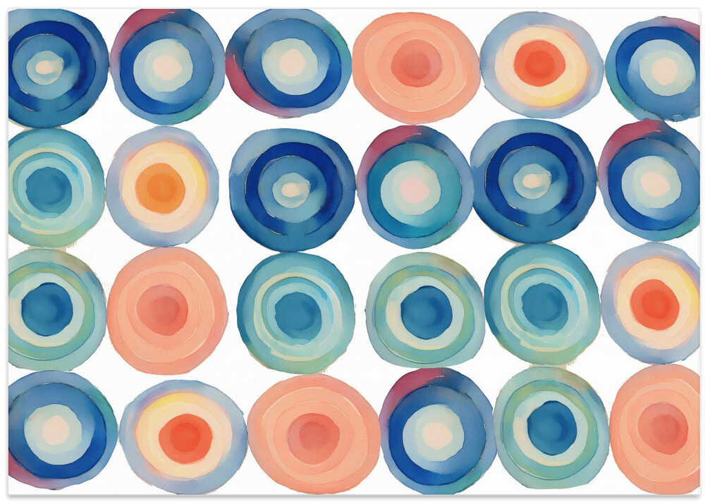 Multi Coloured Watercolour Circles