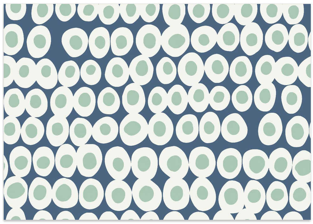 Wonderful bold dots blue and mint pattern