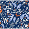 Wonderful ditsy holiday joy blue pattern