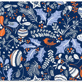 Wonderful ditsy holiday joy blue pattern