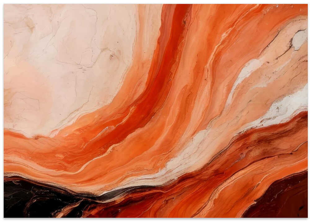 Orange And Beige Marbled Effect