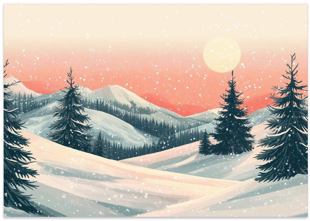 Snowy Winter Christmas Landscape
