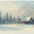 Cabin In Snowy Landscape