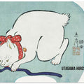 Japanese White Cat (1863) Vintage Woodblock Print