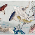 Six Carp Swimming Beneath Wisteria (1889)