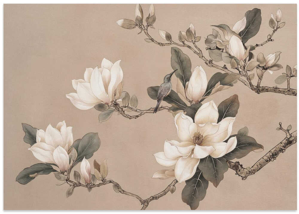 Chinoiserie Magnolia Bird 001