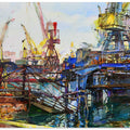 Ship repair plant, seascape