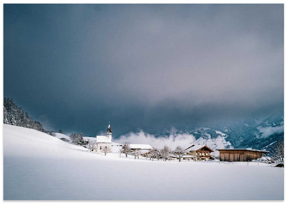 A small snow village