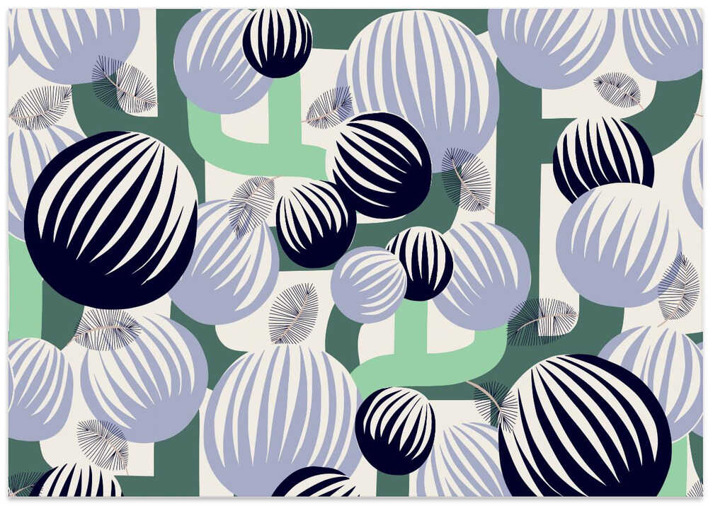 Bold retro bubble flowers