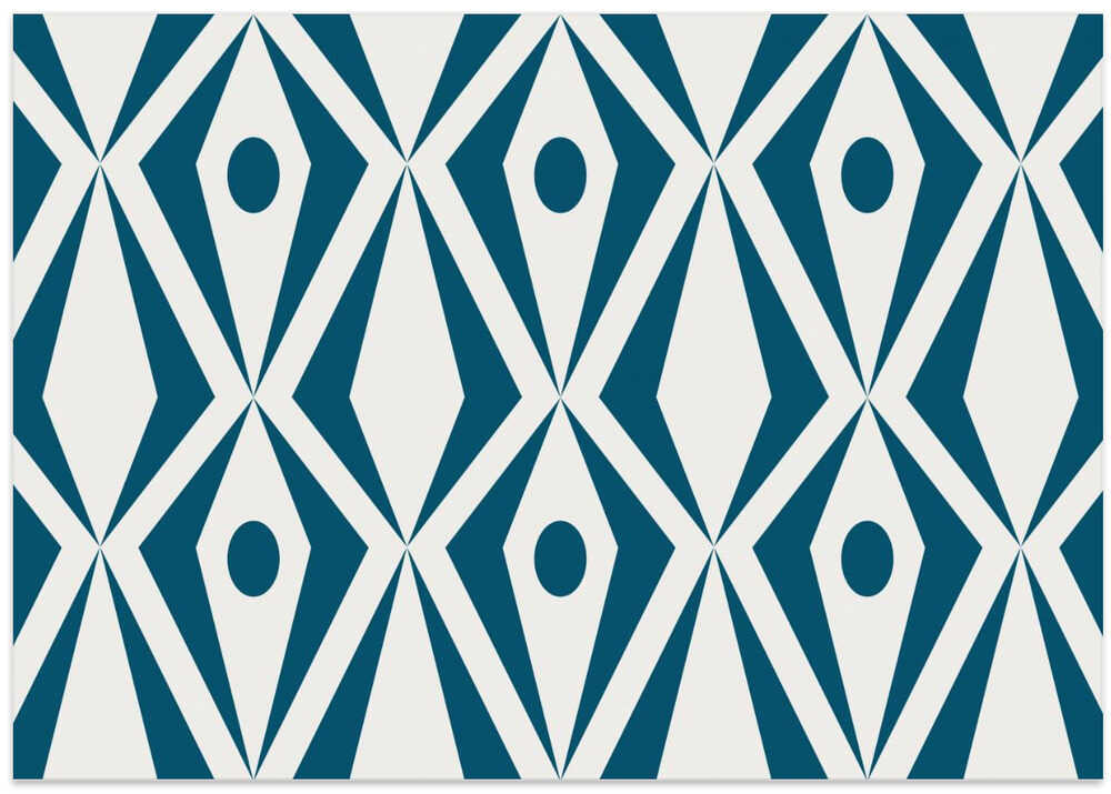 Minimalist art deco geometric diamonds teal