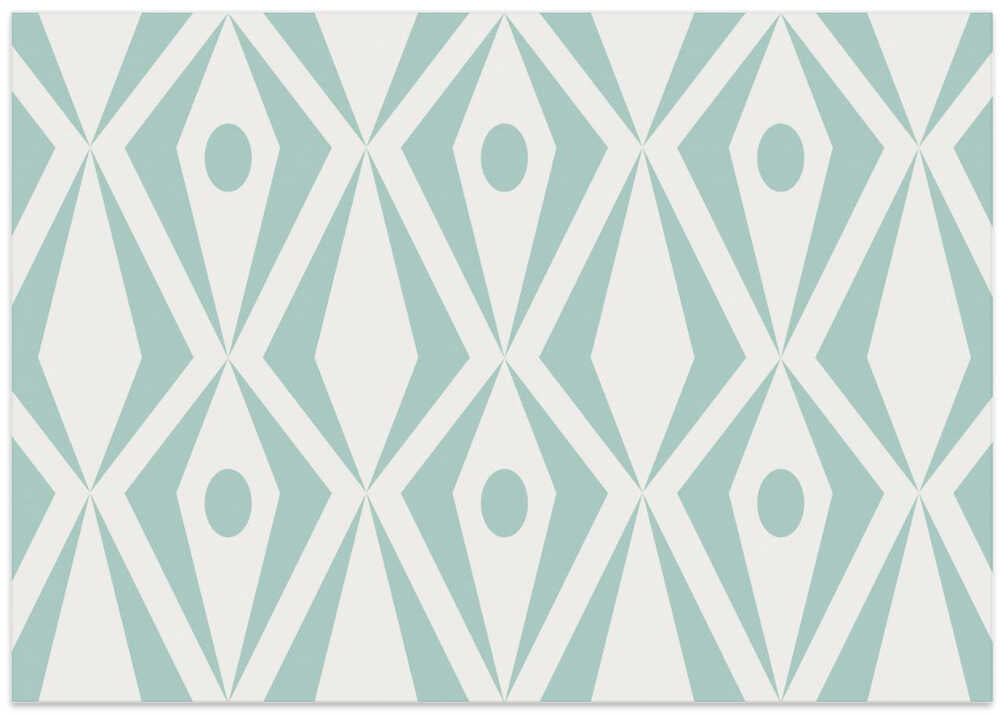 Minimalist art deco geometric diamonds aqua