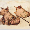 Tattooed Pigs In A Vintage Style
