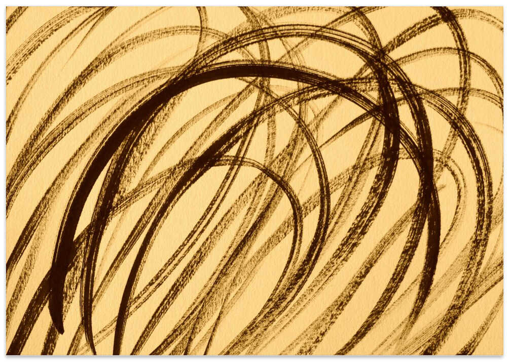 Black Swirls On A Golden Background