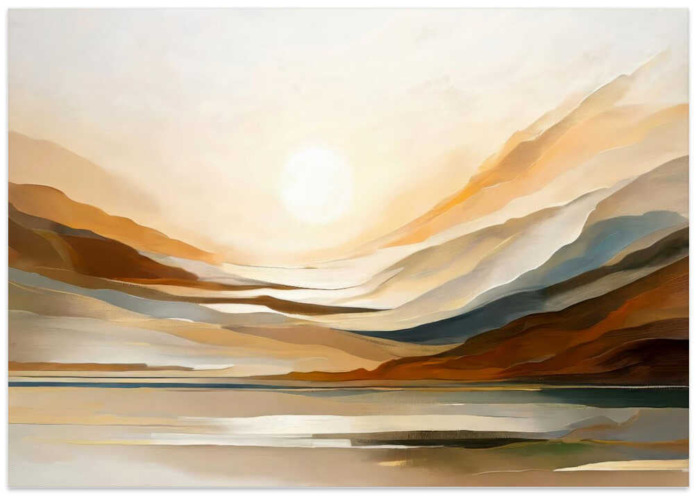 Sunset Through Misty Peaks