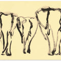 Ink Painting Portrays Three Elephants