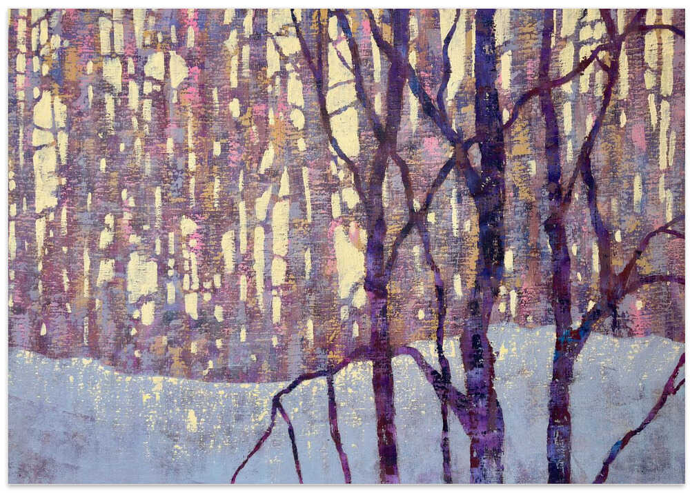 Winter Landscape with Birch Trees and Snow