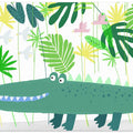 Happy Crocodile Sitting in the Jungle