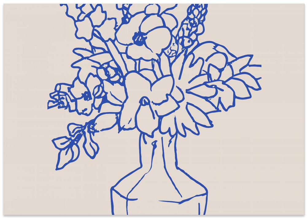 Blue Floral Sketch