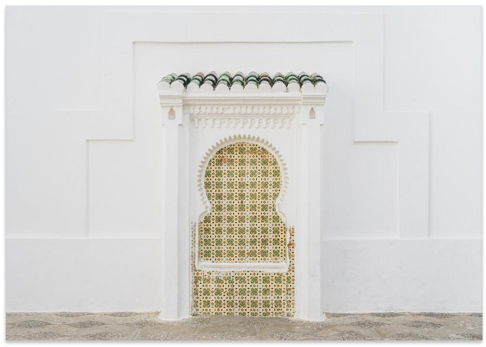 Colorful Tiles And A White Wall In Morocco