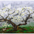 Blossoming Tree With Delicate White Flowers