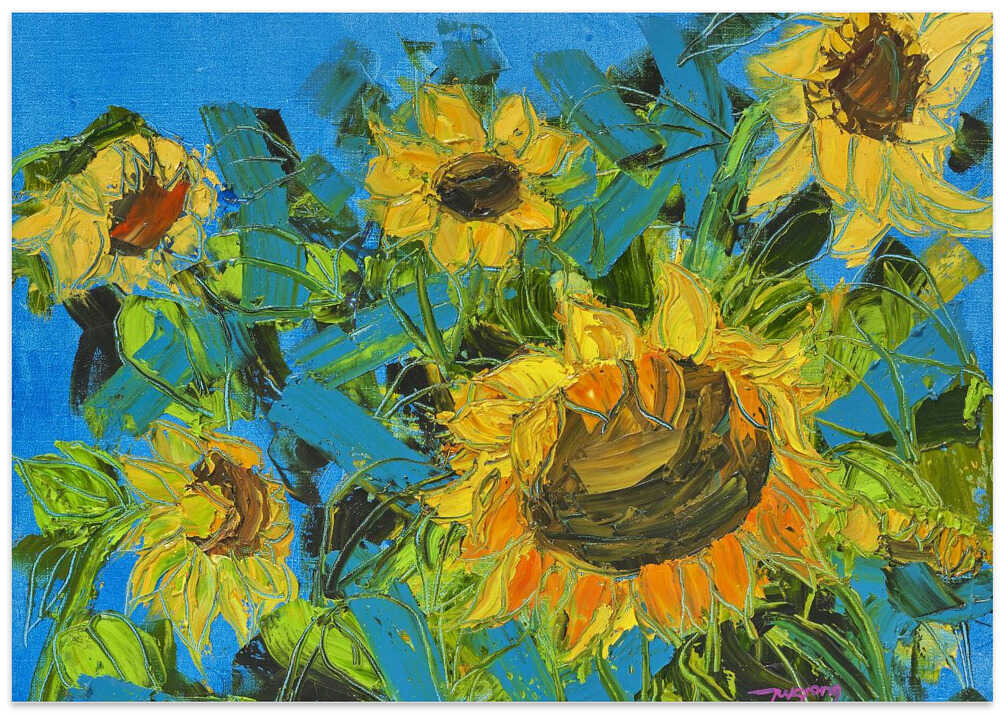 Sun Flower Oil On  Canvas