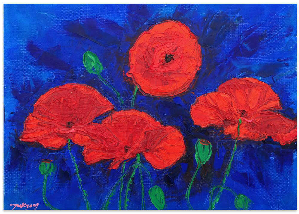 poppy oil on canvas