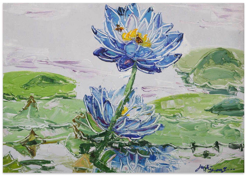 lotus flower oil on canvas
