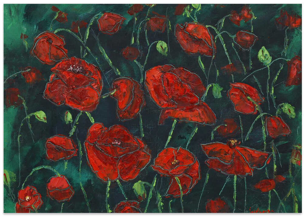 poppy oil on canvas
