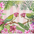 Parakeets Flower Garden