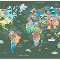 Educational Illustrated Map of the World for Kids