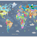 Educational Illustrated Map of the World for Kids