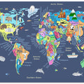 Educational Illustrated Map of the World for Kids