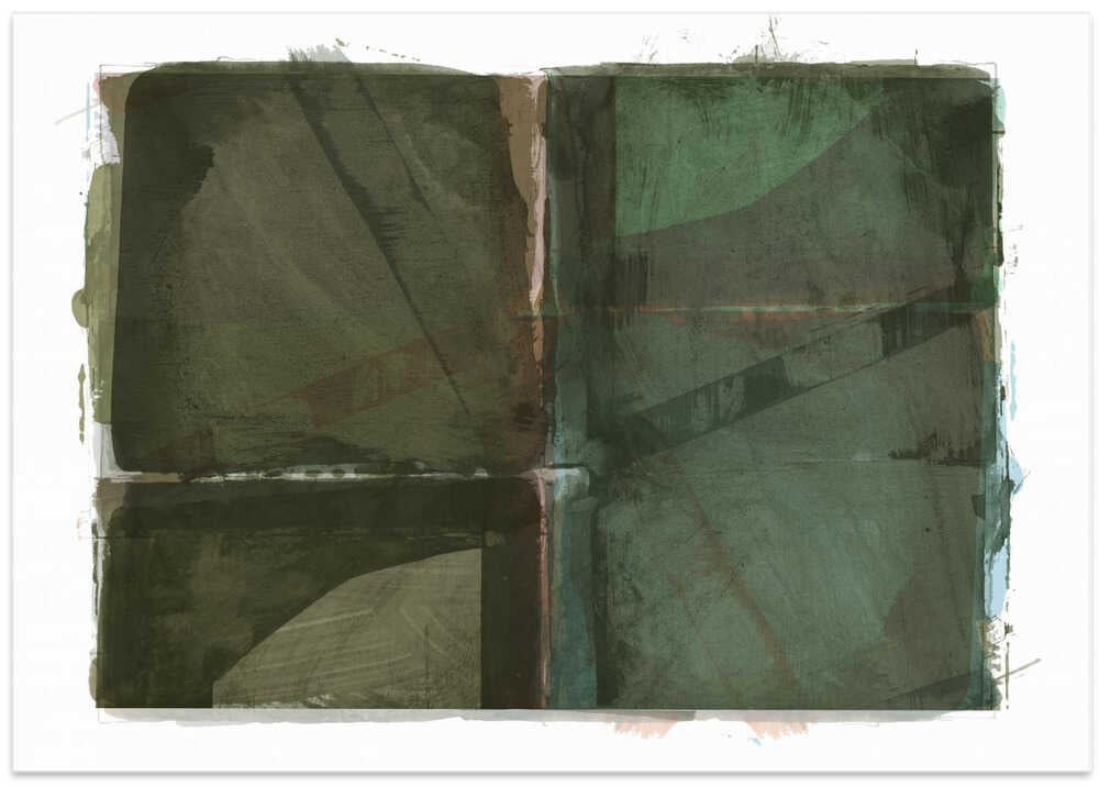Abstract Patina: Dark Green Hues