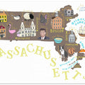 Illustrated Map of Massachusetts by Artist Carla Daly