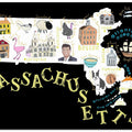 Illustrated Map of Massachusetts by Artist Carla Daly