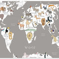 Illustrated Map of the World with Cute Animals