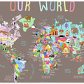 Our World Illustrated World Map for Kids