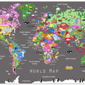 Animal World Map with Countries