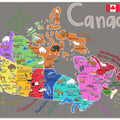 Illustrated Map of Canada with Animals by Carla Daly