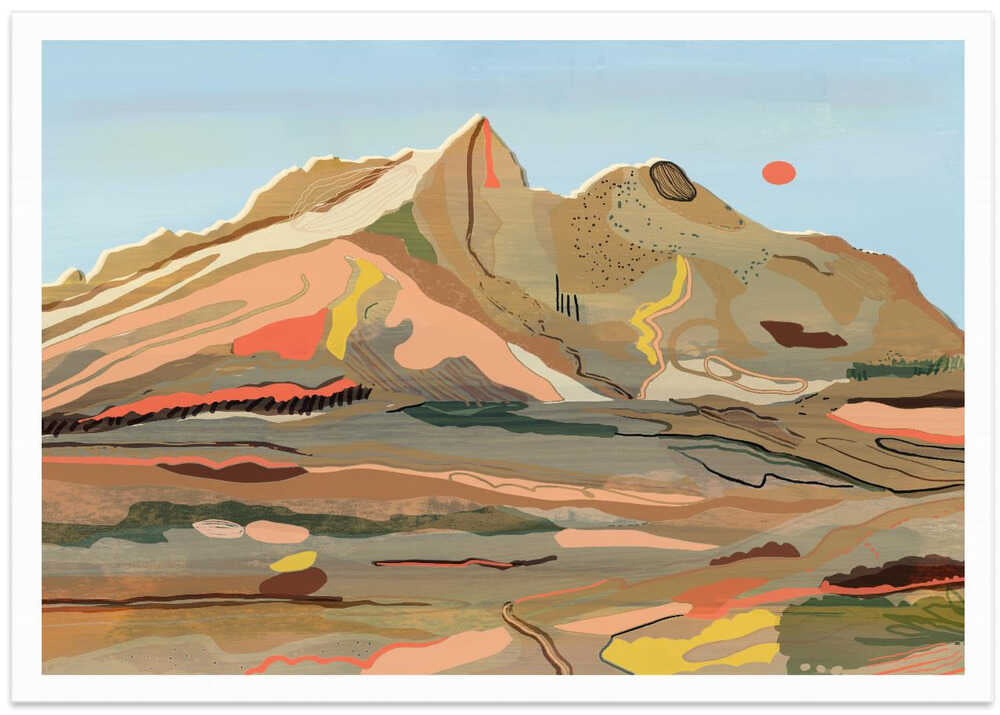 Abstract Shell Sands Mountain Landscape