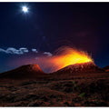 Lava flow with the moon